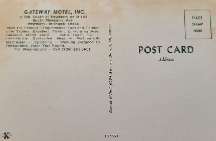 Gateway Motel - Vintage Post Card